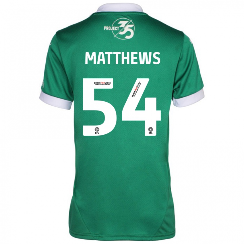 Kinder Jack Matthews #54 Grün Weiß Heimtrikot Trikot 2024/25 T-Shirt Österreich