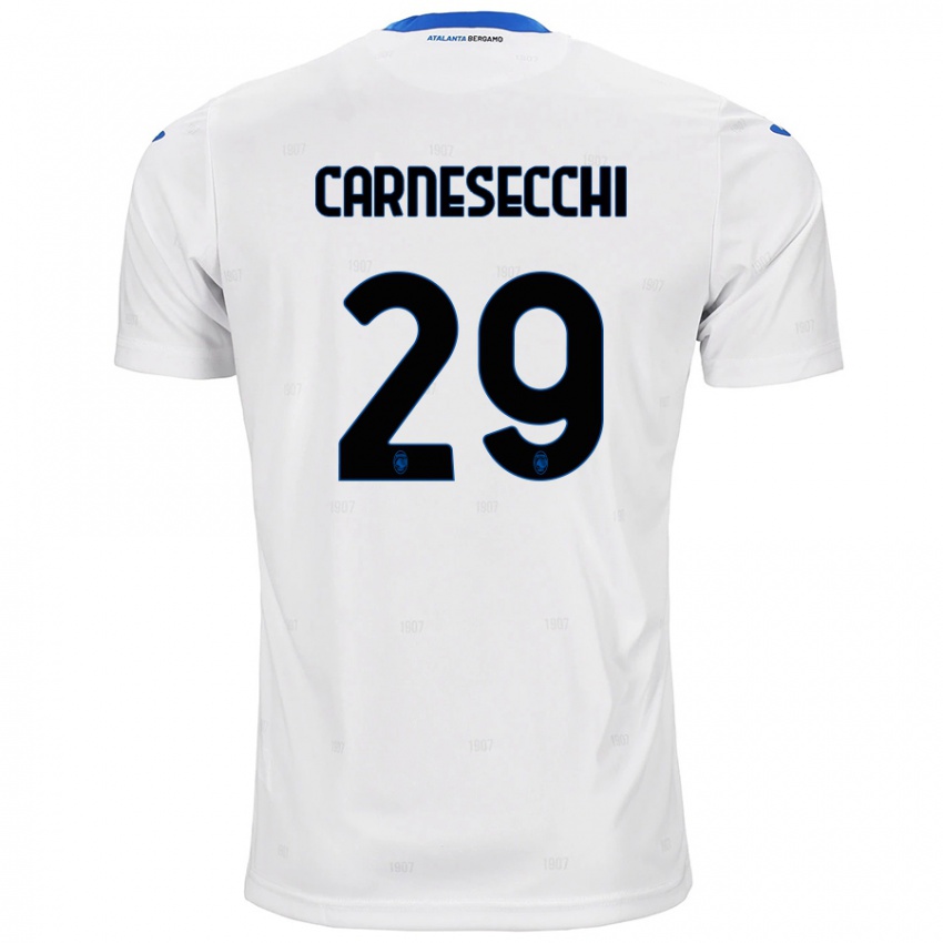 Kinder Marco Carnesecchi #29 Weiß Auswärtstrikot Trikot 2024/25 T-Shirt Österreich