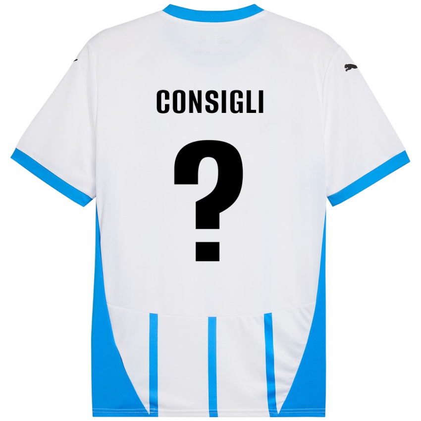 Kinder Andrea Consigli #0 Weiß Blau Auswärtstrikot Trikot 2024/25 T-Shirt Österreich