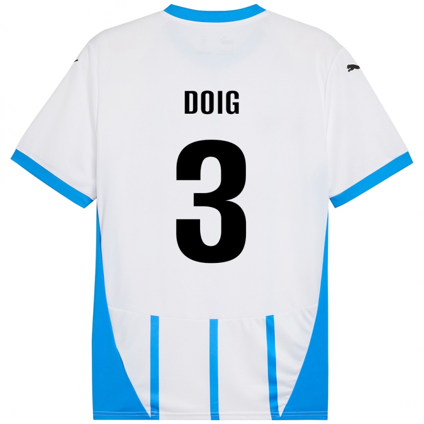 Kinder Josh Doig #3 Weiß Blau Auswärtstrikot Trikot 2024/25 T-Shirt Österreich