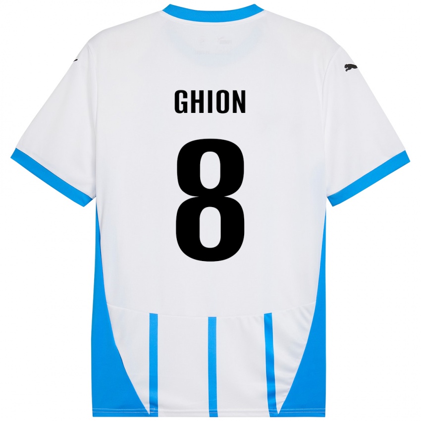 Kinder Andrea Ghion #8 Weiß Blau Auswärtstrikot Trikot 2024/25 T-Shirt Österreich