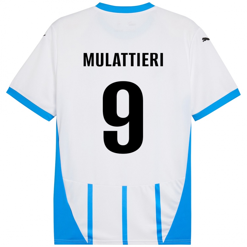 Kinder Samuele Mulattieri #9 Weiß Blau Auswärtstrikot Trikot 2024/25 T-Shirt Österreich