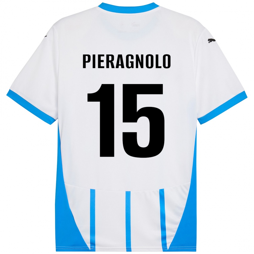 Kinder Edoardo Pieragnolo #15 Weiß Blau Auswärtstrikot Trikot 2024/25 T-Shirt Österreich