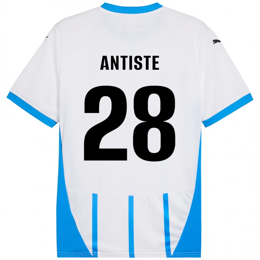 Kinder Janis Antiste #28 Weiß Blau Auswärtstrikot Trikot 2024/25 T-Shirt Österreich