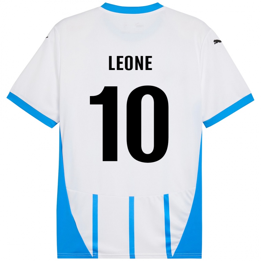 Kinder Kevin Leone #10 Weiß Blau Auswärtstrikot Trikot 2024/25 T-Shirt Österreich