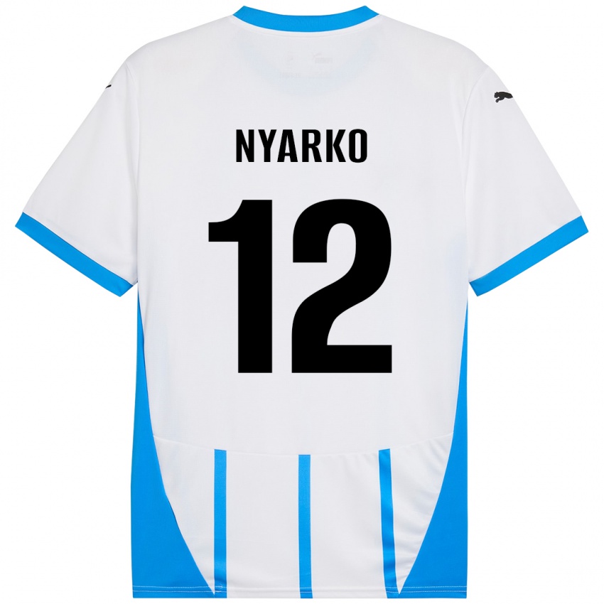 Kinder Lorenzo Nyarko #12 Weiß Blau Auswärtstrikot Trikot 2024/25 T-Shirt Österreich