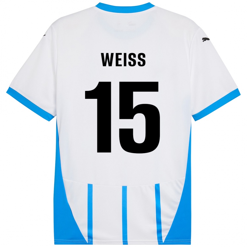 Kinder David Weiss #15 Weiß Blau Auswärtstrikot Trikot 2024/25 T-Shirt Österreich