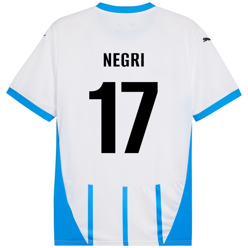 Kinder Gabriele Negri #17 Weiß Blau Auswärtstrikot Trikot 2024/25 T-Shirt Österreich