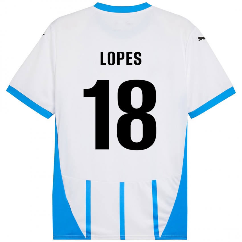 Kinder Emerick Lopes #18 Weiß Blau Auswärtstrikot Trikot 2024/25 T-Shirt Österreich