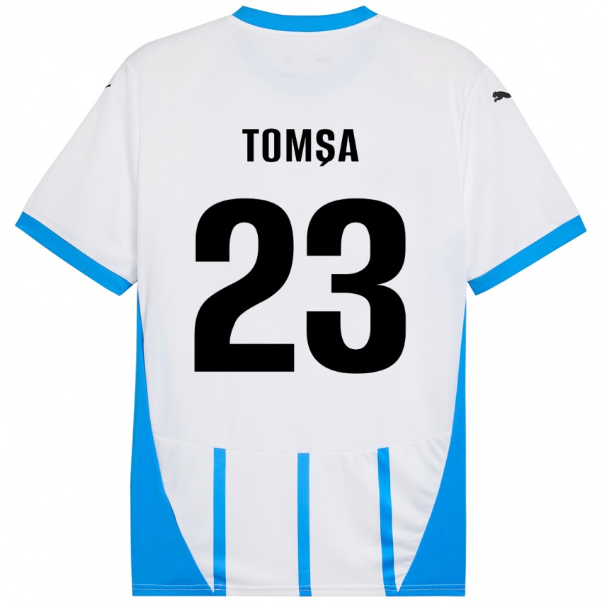 Kinder Troy Tomșa #23 Weiß Blau Auswärtstrikot Trikot 2024/25 T-Shirt Österreich