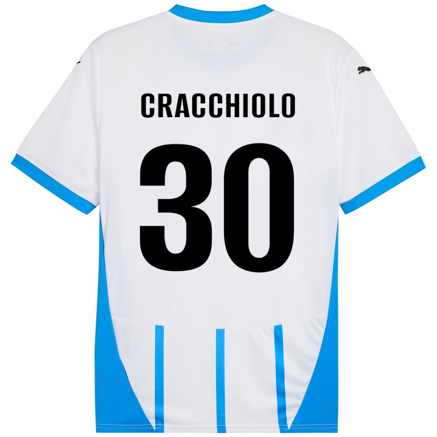 Kinder Leonardo Cracchiolo #30 Weiß Blau Auswärtstrikot Trikot 2024/25 T-Shirt Österreich