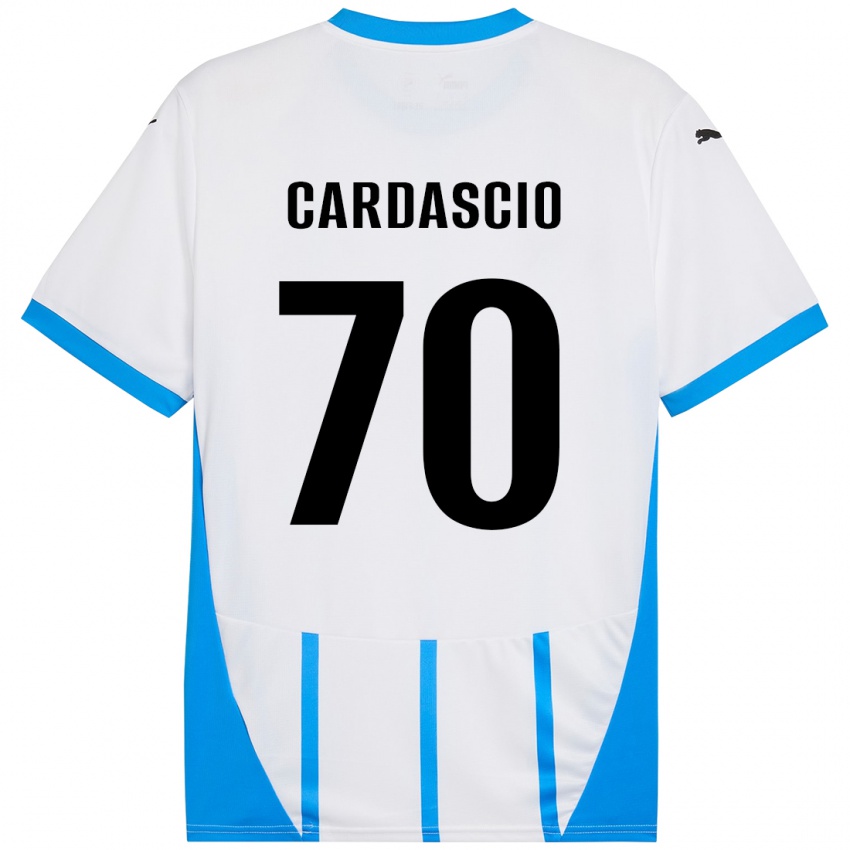 Kinder Alessandro Cardascio #70 Weiß Blau Auswärtstrikot Trikot 2024/25 T-Shirt Österreich