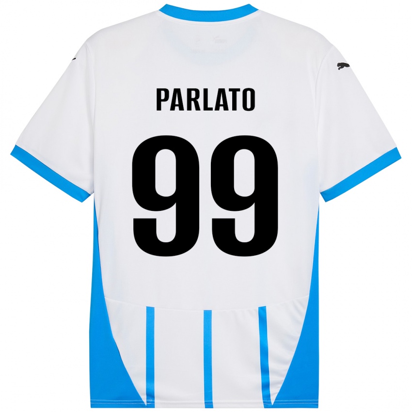 Kinder Claudio Parlato #99 Weiß Blau Auswärtstrikot Trikot 2024/25 T-Shirt Österreich