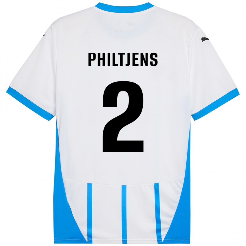 Kinder Davina Philtjens #2 Weiß Blau Auswärtstrikot Trikot 2024/25 T-Shirt Österreich