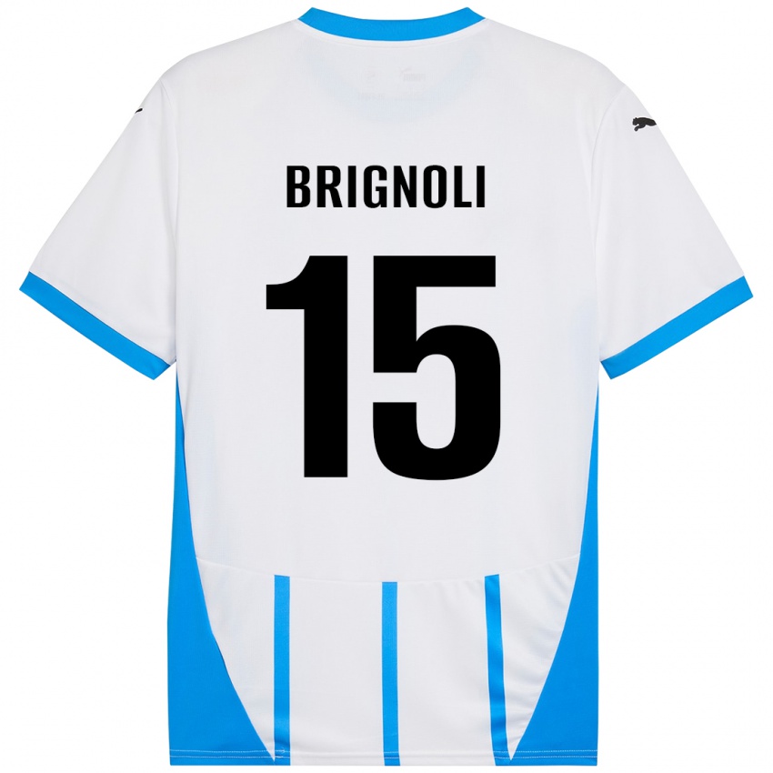 Kinder Benedetta Brignoli #15 Weiß Blau Auswärtstrikot Trikot 2024/25 T-Shirt Österreich