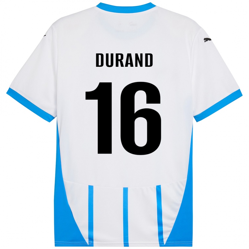 Kinder Solène Durand #16 Weiß Blau Auswärtstrikot Trikot 2024/25 T-Shirt Österreich