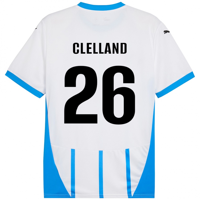 Kinder Lana Clelland #26 Weiß Blau Auswärtstrikot Trikot 2024/25 T-Shirt Österreich