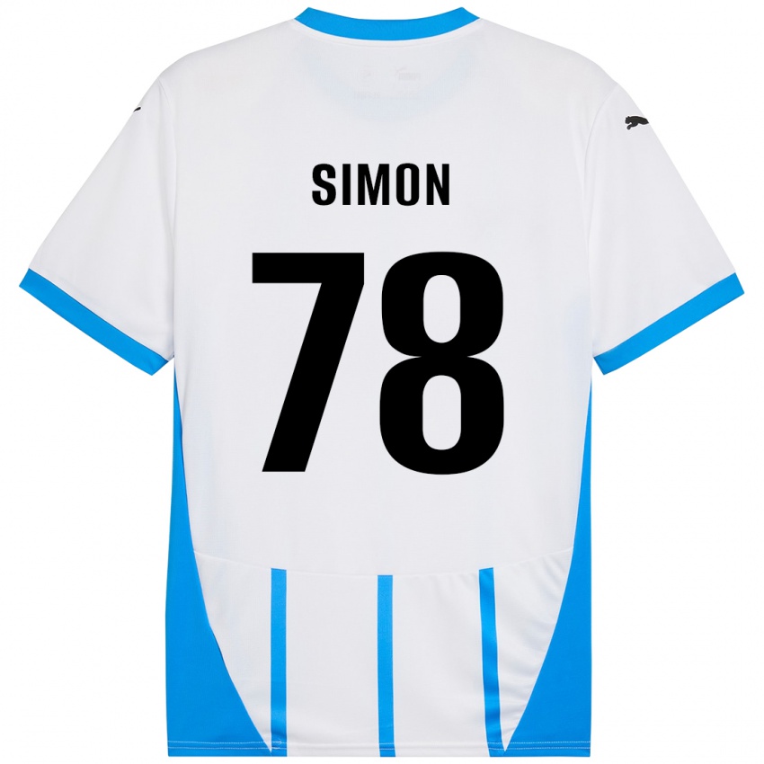 Kinder Bénédicte Simon #78 Weiß Blau Auswärtstrikot Trikot 2024/25 T-Shirt Österreich