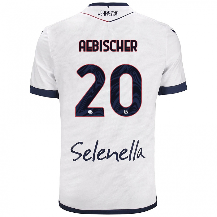 Kinder Michel Aebischer #20 Weiß Königsblau Auswärtstrikot Trikot 2024/25 T-Shirt Österreich