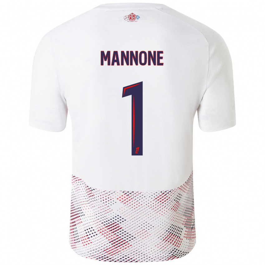 Kinder Vito Mannone #1 Weiß Königsblau Auswärtstrikot Trikot 2024/25 T-Shirt Österreich