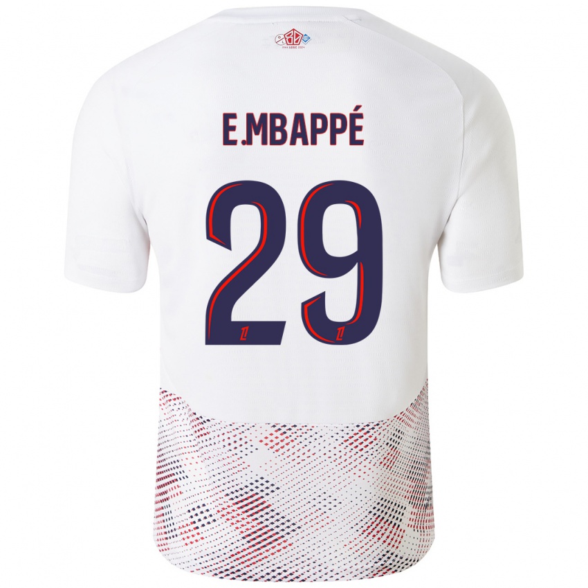 Kinder Ethan Mbappe #29 Weiß Königsblau Auswärtstrikot Trikot 2024/25 T-Shirt Österreich