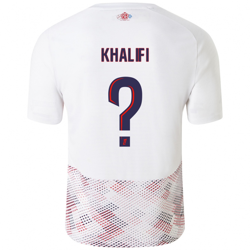 Kinder Yassine Khalifi #0 Weiß Königsblau Auswärtstrikot Trikot 2024/25 T-Shirt Österreich