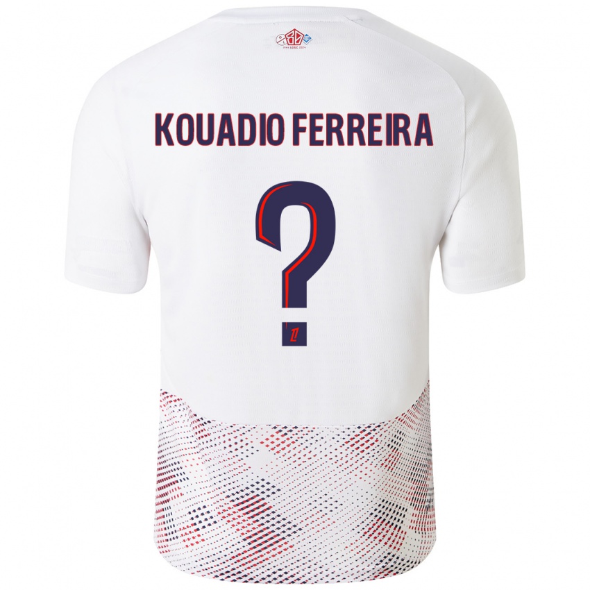 Kinder Wilfrid Kouadio Ferreira #0 Weiß Königsblau Auswärtstrikot Trikot 2024/25 T-Shirt Österreich