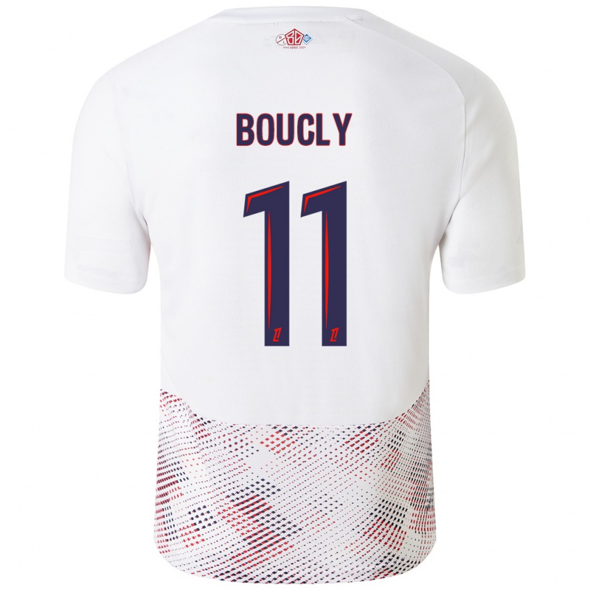 Kinder Maïté Boucly #11 Weiß Königsblau Auswärtstrikot Trikot 2024/25 T-Shirt Österreich