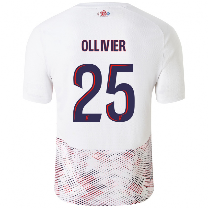 Kinder Agathe Ollivier #25 Weiß Königsblau Auswärtstrikot Trikot 2024/25 T-Shirt Österreich