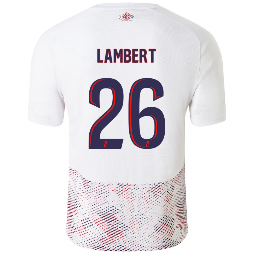 Kinder Anaïs Lambert #26 Weiß Königsblau Auswärtstrikot Trikot 2024/25 T-Shirt Österreich