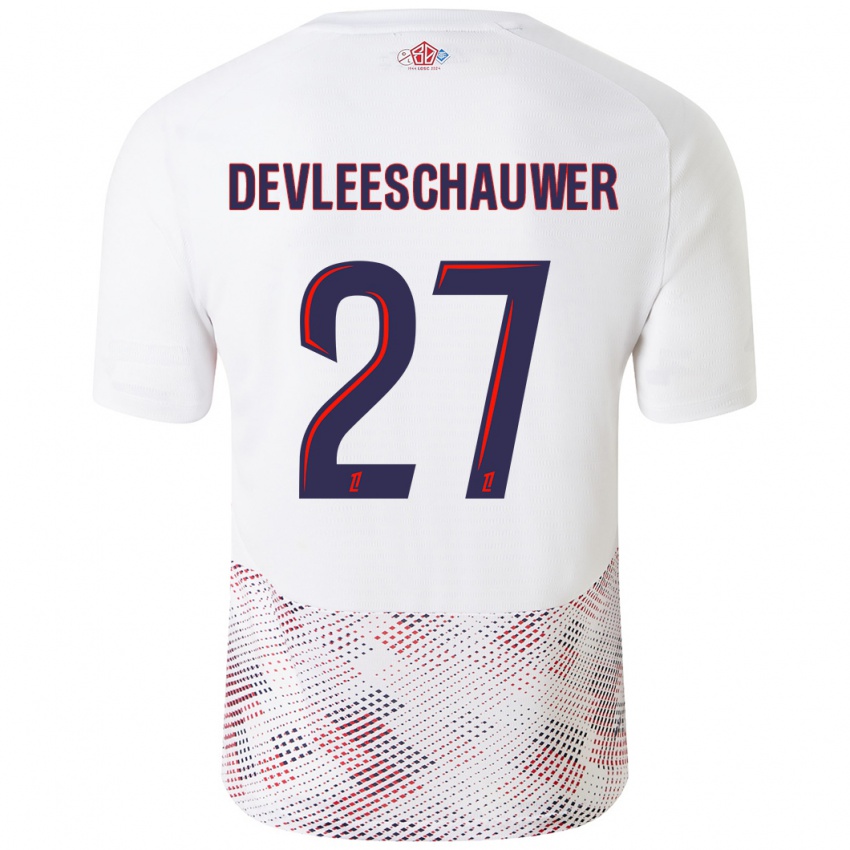 Kinder Gwenaëlle Devleeschauwer #27 Weiß Königsblau Auswärtstrikot Trikot 2024/25 T-Shirt Österreich