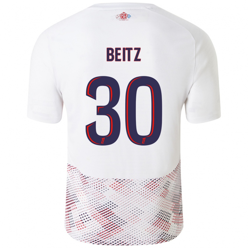 Kinder Taylor Beitz #30 Weiß Königsblau Auswärtstrikot Trikot 2024/25 T-Shirt Österreich