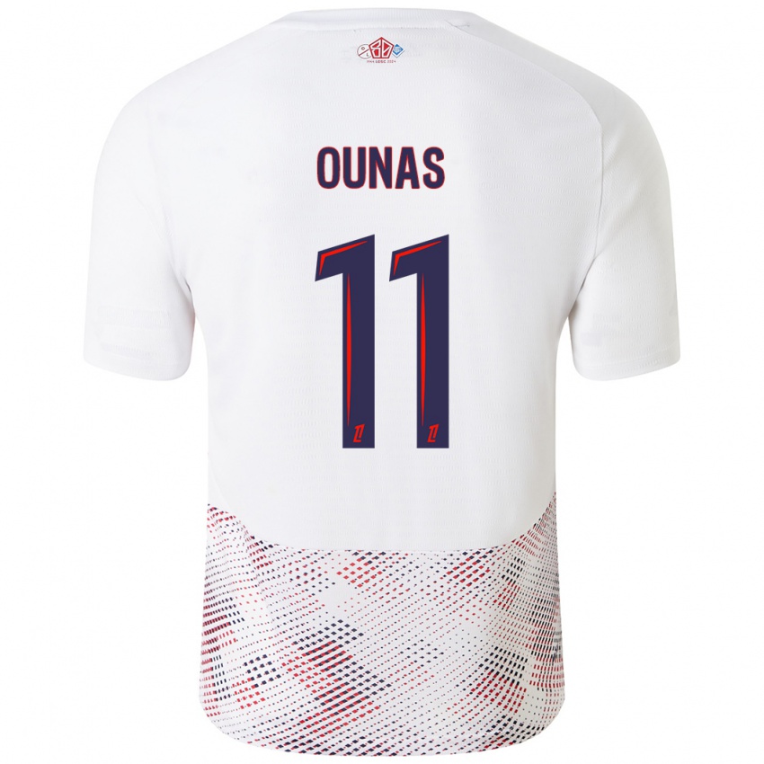 Kinder Adam Ounas #11 Weiß Königsblau Auswärtstrikot Trikot 2024/25 T-Shirt Österreich