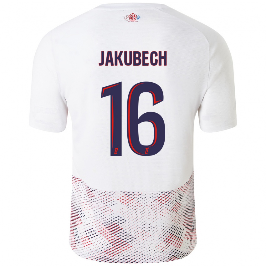 Kinder Adam Jakubech #16 Weiß Königsblau Auswärtstrikot Trikot 2024/25 T-Shirt Österreich