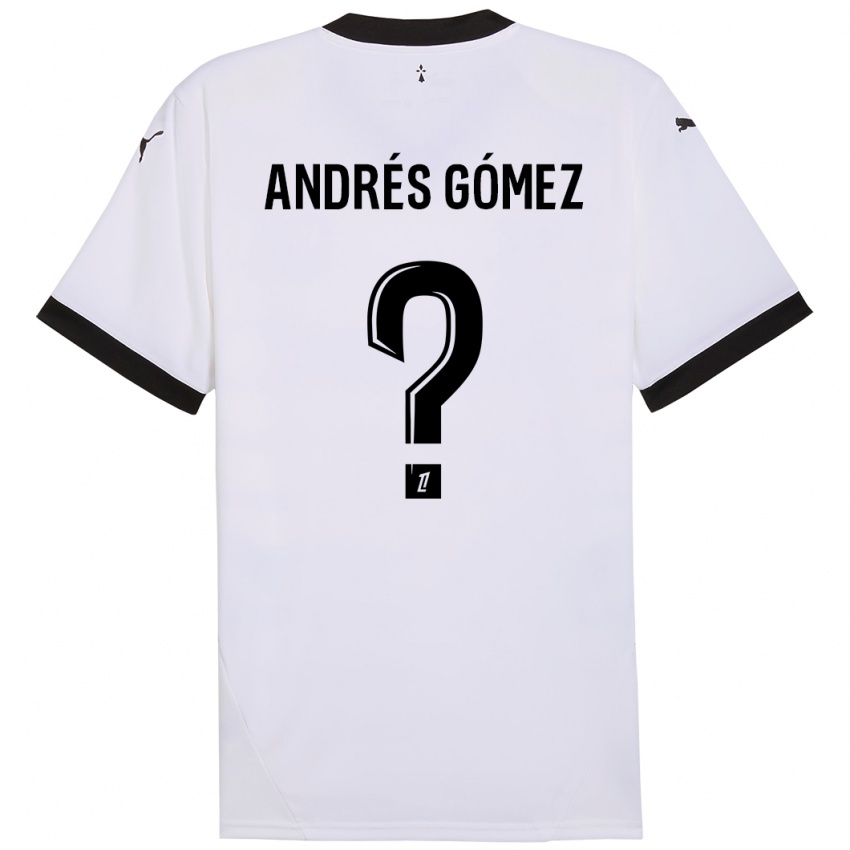 Kinder Carlos Andrés Gómez #0 Weiß Schwarz Auswärtstrikot Trikot 2024/25 T-Shirt Österreich