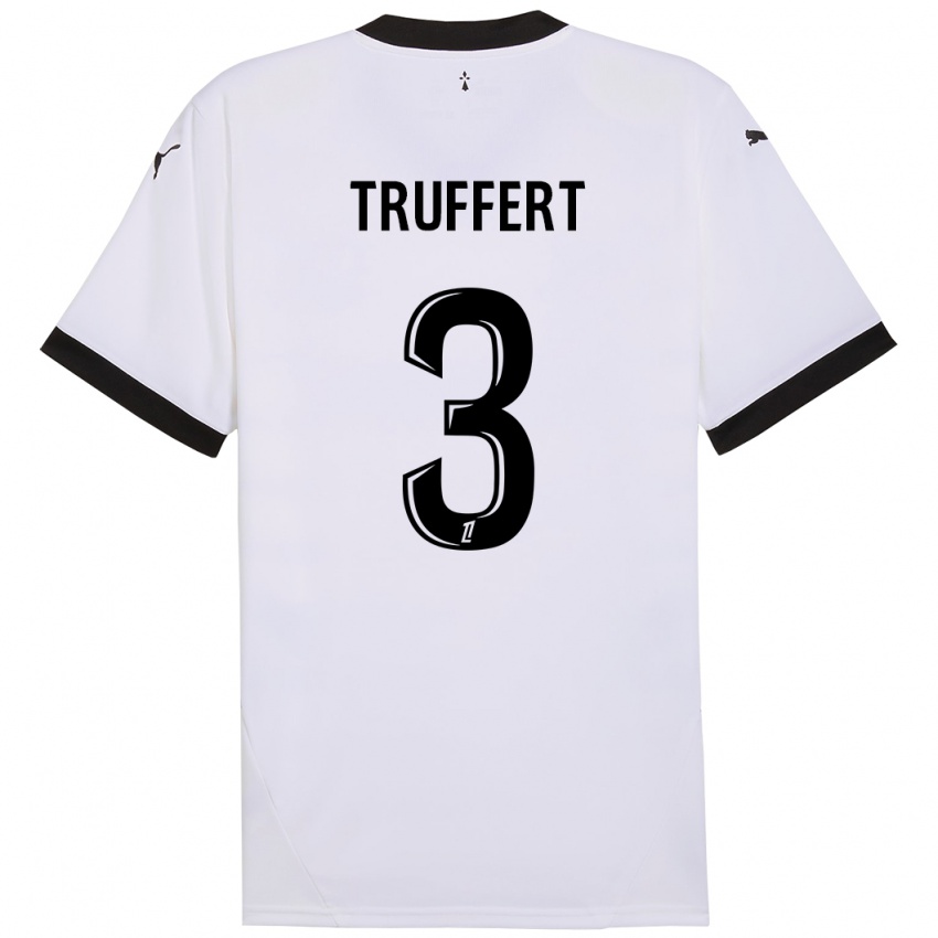 Kinder Adrien Truffert #3 Weiß Schwarz Auswärtstrikot Trikot 2024/25 T-Shirt Österreich