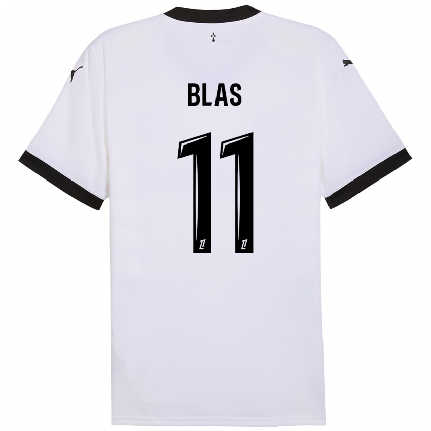 Kinder Ludovic Blas #11 Weiß Schwarz Auswärtstrikot Trikot 2024/25 T-Shirt Österreich