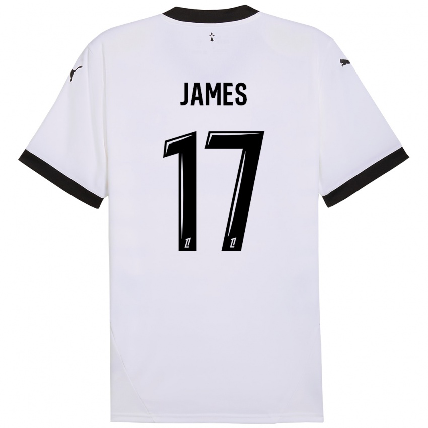 Kinder Jordan James #17 Weiß Schwarz Auswärtstrikot Trikot 2024/25 T-Shirt Österreich