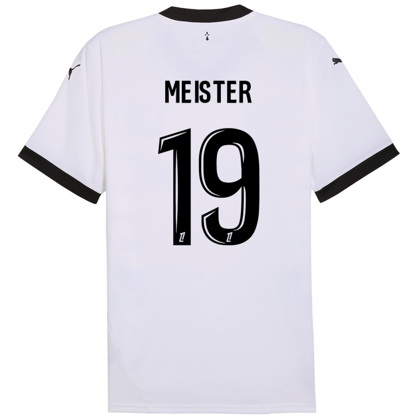 Kinder Henrik Meister #19 Weiß Schwarz Auswärtstrikot Trikot 2024/25 T-Shirt Österreich