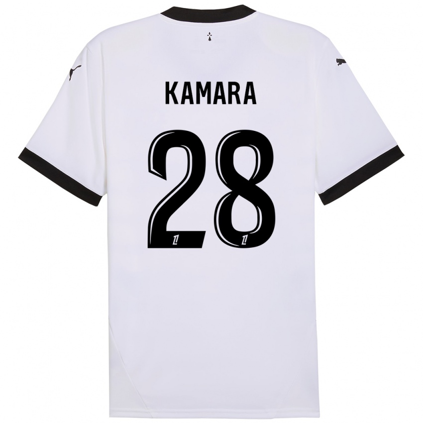 Kinder Glen Kamara #28 Weiß Schwarz Auswärtstrikot Trikot 2024/25 T-Shirt Österreich