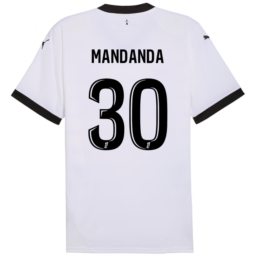 Kinder Steve Mandanda #30 Weiß Schwarz Auswärtstrikot Trikot 2024/25 T-Shirt Österreich