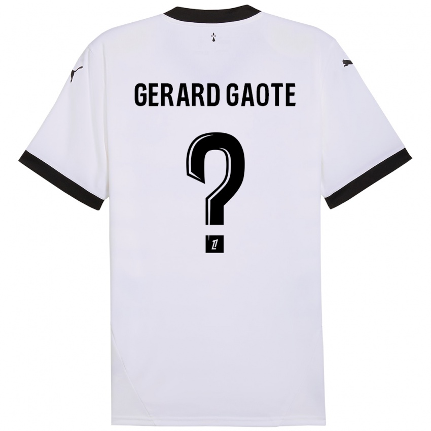 Kinder Steven Gerard Gaote #0 Weiß Schwarz Auswärtstrikot Trikot 2024/25 T-Shirt Österreich