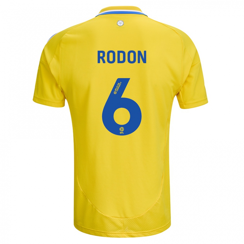 Kinder Joe Rodon #6 Gelb Blau Auswärtstrikot Trikot 2024/25 T-Shirt Österreich