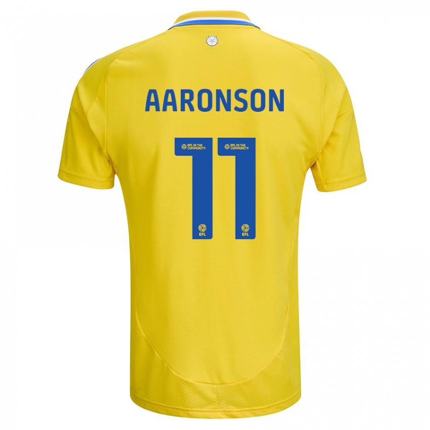 Kinder Brenden Aaronson #11 Gelb Blau Auswärtstrikot Trikot 2024/25 T-Shirt Österreich