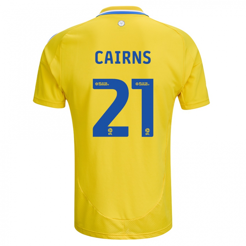 Kinder Alex Cairns #21 Gelb Blau Auswärtstrikot Trikot 2024/25 T-Shirt Österreich