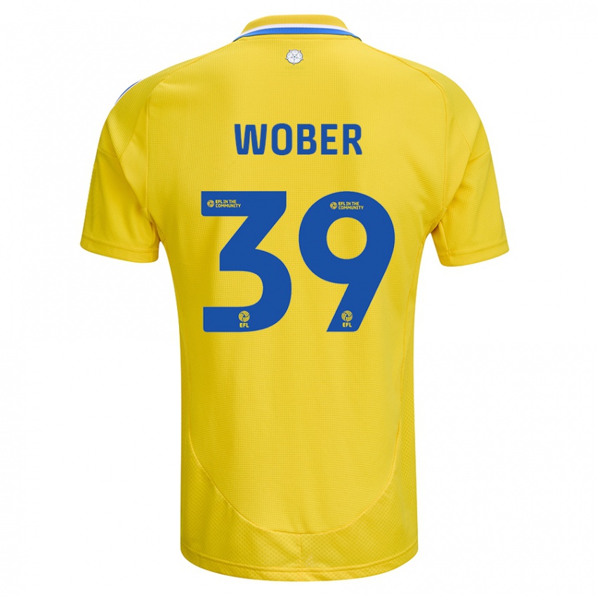 Kinder Maximilian Wöber #39 Gelb Blau Auswärtstrikot Trikot 2024/25 T-Shirt Österreich