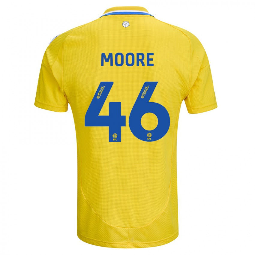 Kinder Kris Moore #46 Gelb Blau Auswärtstrikot Trikot 2024/25 T-Shirt Österreich