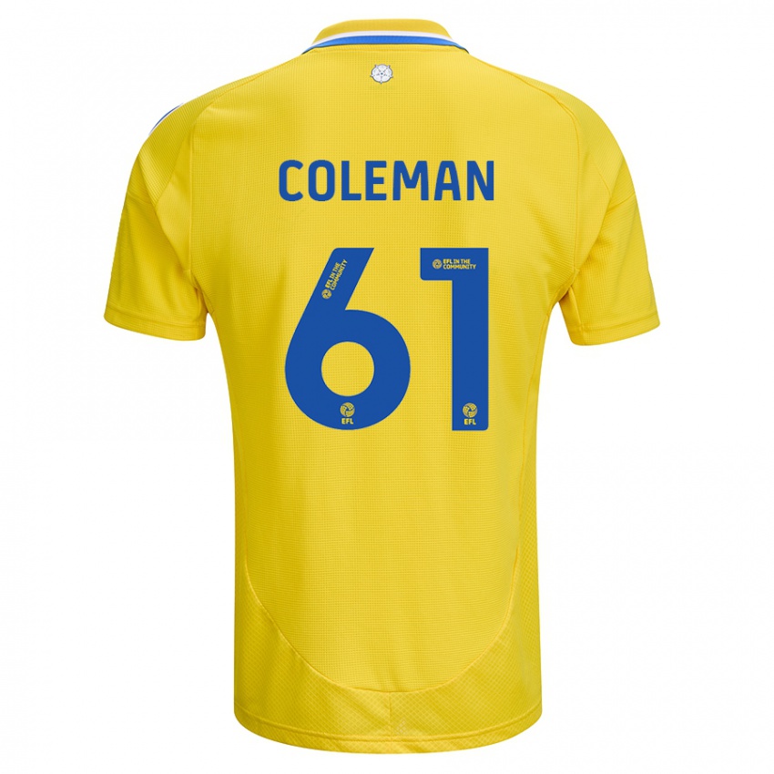 Kinder Cian Coleman #61 Gelb Blau Auswärtstrikot Trikot 2024/25 T-Shirt Österreich