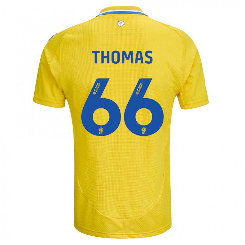 Kinder Luca Thomas #66 Gelb Blau Auswärtstrikot Trikot 2024/25 T-Shirt Österreich