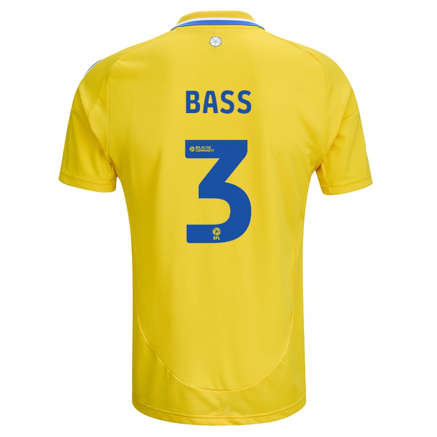 Kinder Rebekah Bass #3 Gelb Blau Auswärtstrikot Trikot 2024/25 T-Shirt Österreich